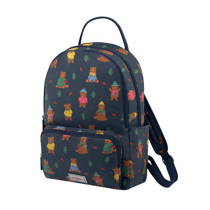 Pocket Backpack Woodland Bear Navy 1