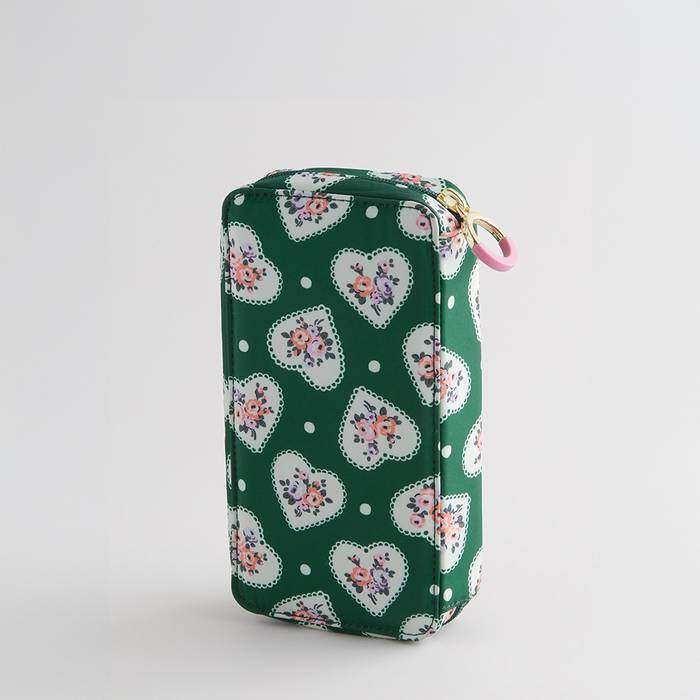 Female Jewellery Box Lace Hearts Green 1