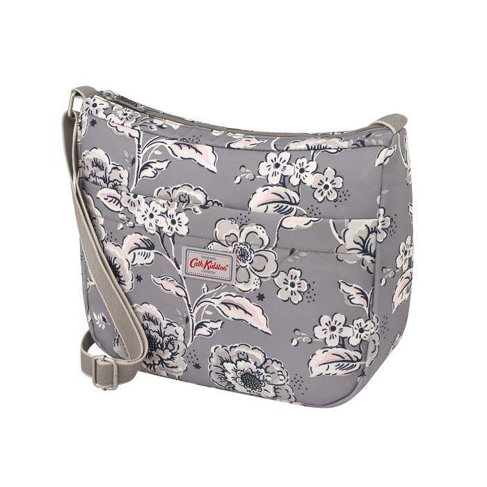 Medium Zip Messenger Chintz Flower  Deep Grey 1