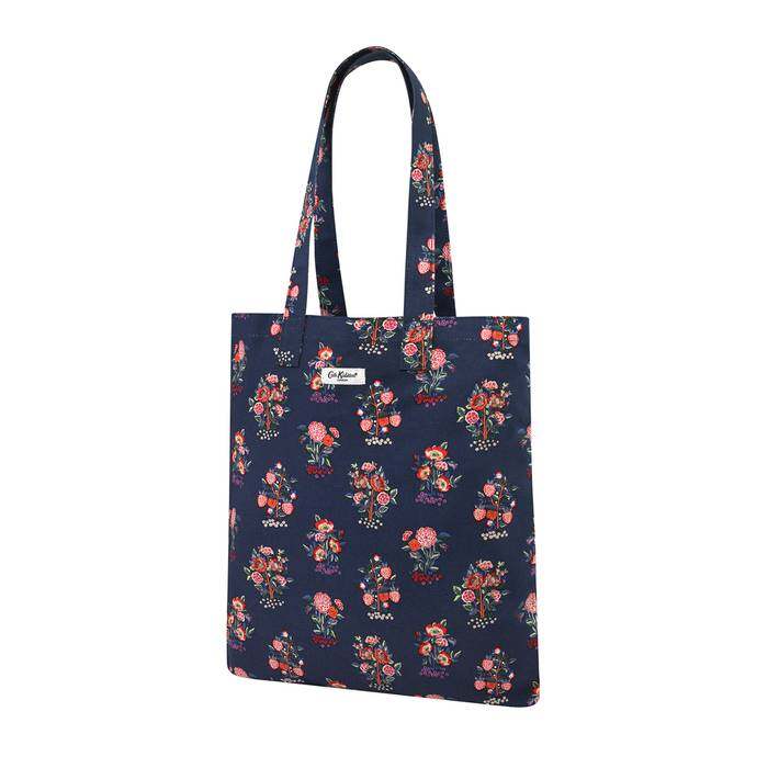 Cotton Bookbag Kingdom Posey Navy 1