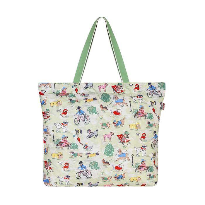 Large Foldaway Tote Park Dogs Green