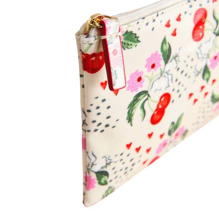 Female Zip Purse Cherry Bunches Ecru 1