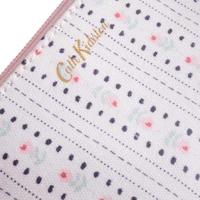 Female Card & Coin Purse Rose Ticking stripe Ecru 1