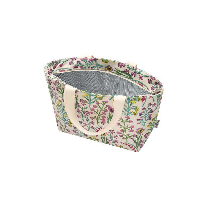 Lunch Tote Paper Pansies Cream 1