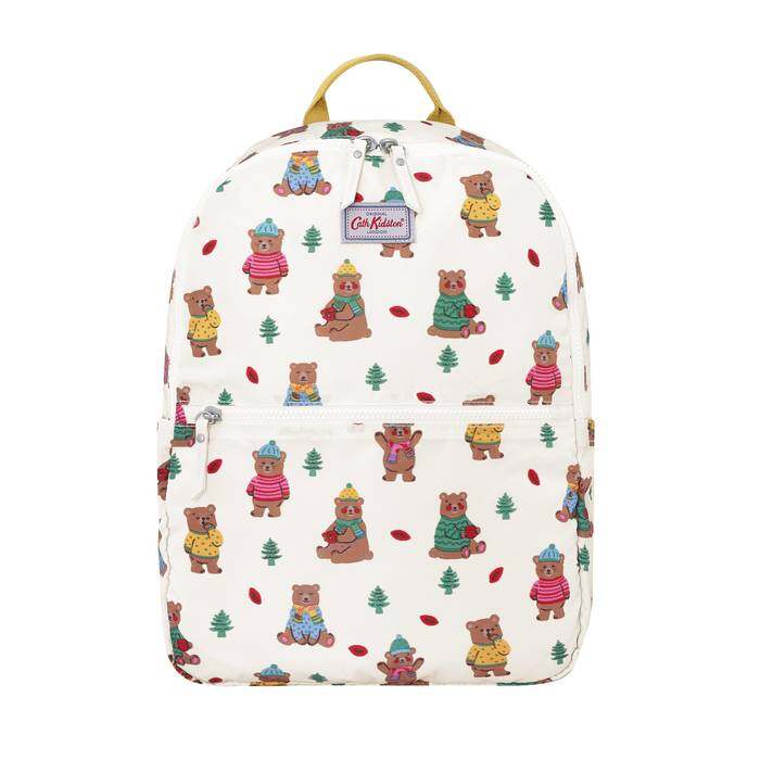Foldaway Backpack Woodland Bear Warm Cream