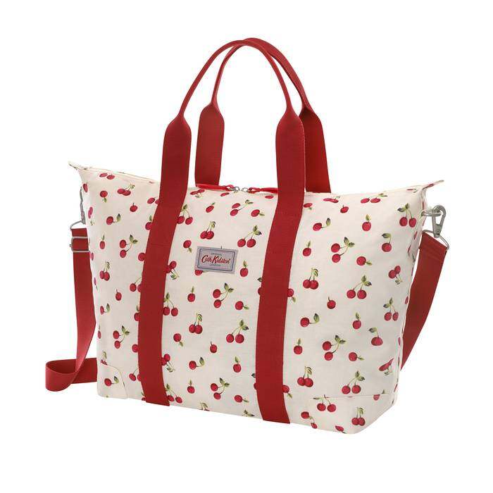 Foldaway Overnight Bag Cherries Ivory 1
