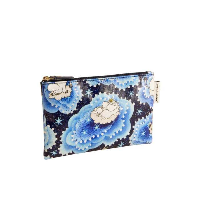 Female Zip Purse Moomin Clouds Blue