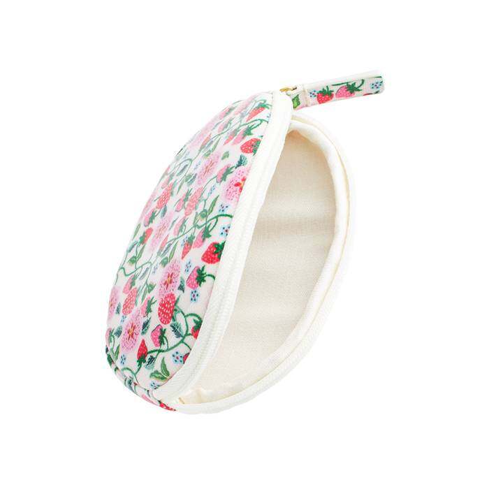 Oval Coin Purse Strawberry Ditsy Ecru 1