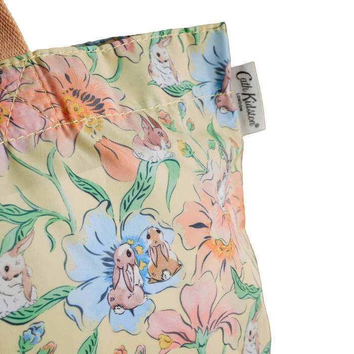 Female Foldaway Tote Bunnies Floral Yellow 1