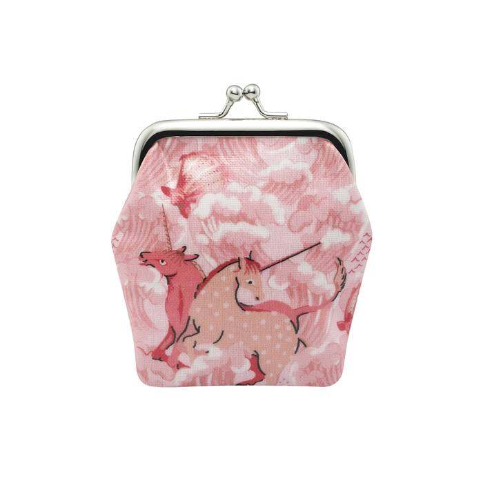 Kids Clasp Money Purse Unicorn Waves Pink