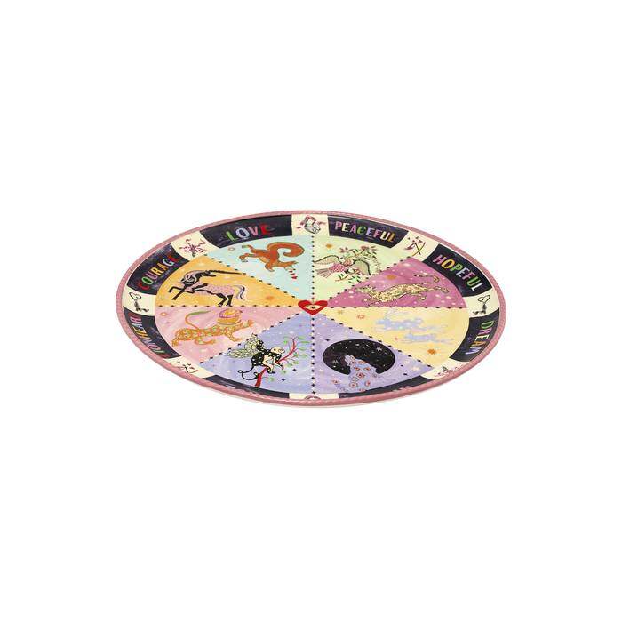 Round Platter Spirit Animals Pink 1
