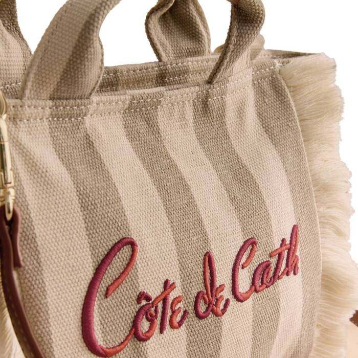 Female Mini Tote Crossbody Cath Stripe Cream 1