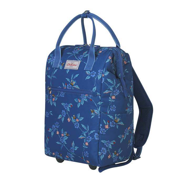 Frame Wheeled Backpack Greenwich Flowers Midnight Blue 1