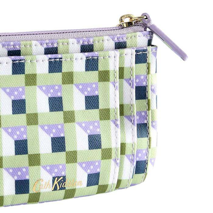 Female Card & Coin Purse Cath Check Green 1