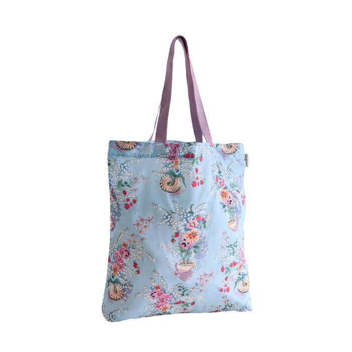 Foldaway Tote Shell Bouquet Blue