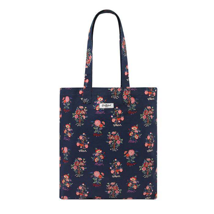 Cotton Bookbag Kingdom Posey Navy