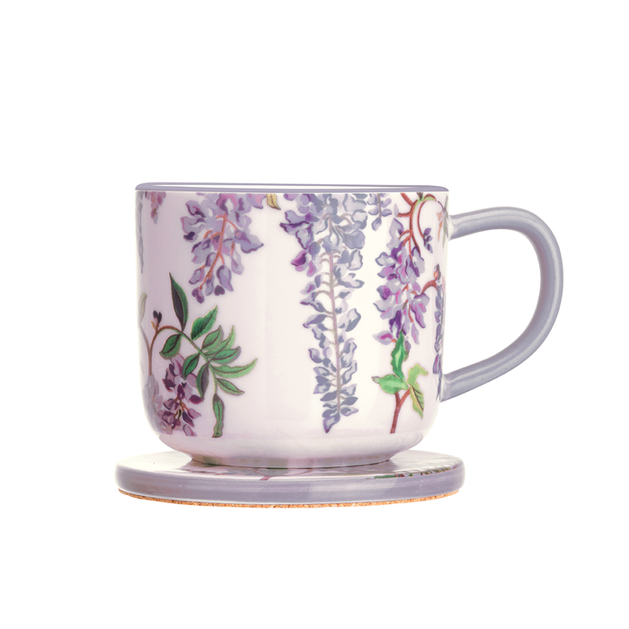 Multi WISTERIA CERAMIC MUG & COASTER SET Wisteria 1