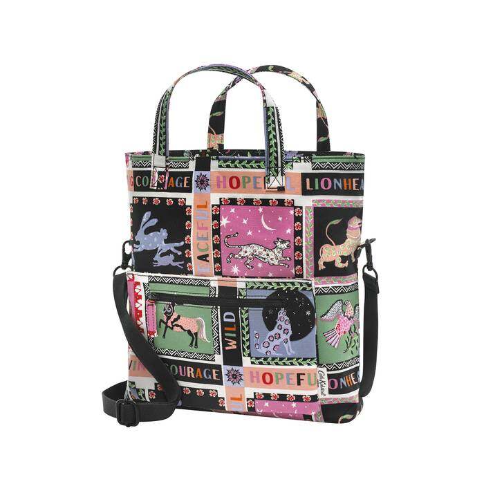 Reversible Tie-Front Cross Body Spirit Animals Ditsy Navy 1