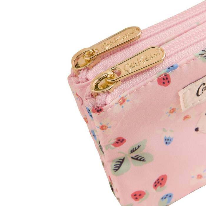 Female Double Zip Purse Puppy Floral Pink 1