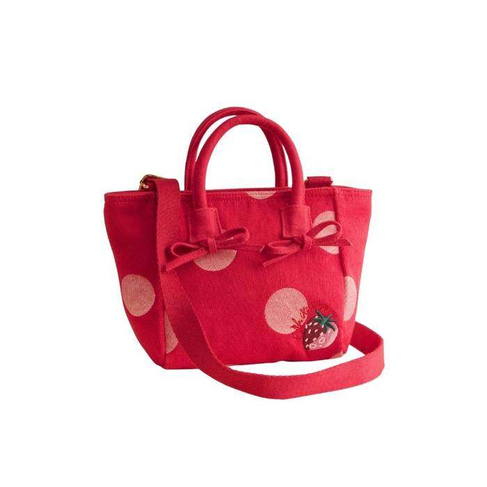 Female Mini Tote Crossbody Red Spot Red