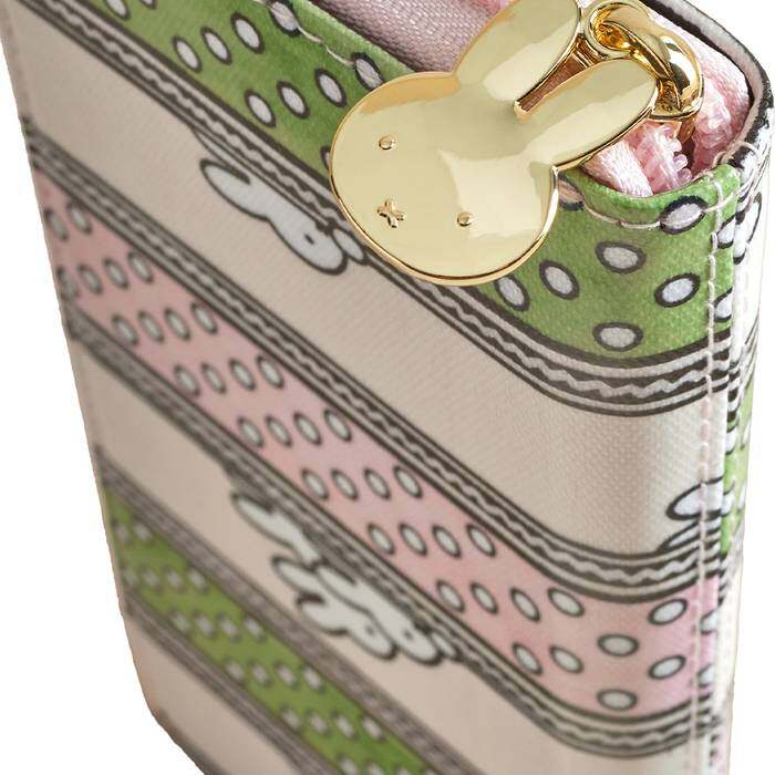 Female Continental Wallet Miffy Drawn Stripe Green 1