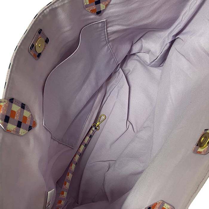 Female Large East West Tote Cath Check Pink 1