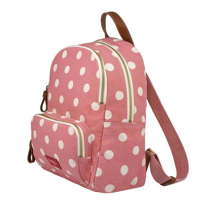 Brampton Small Pocket Backpack Button Spot Twill Red 1