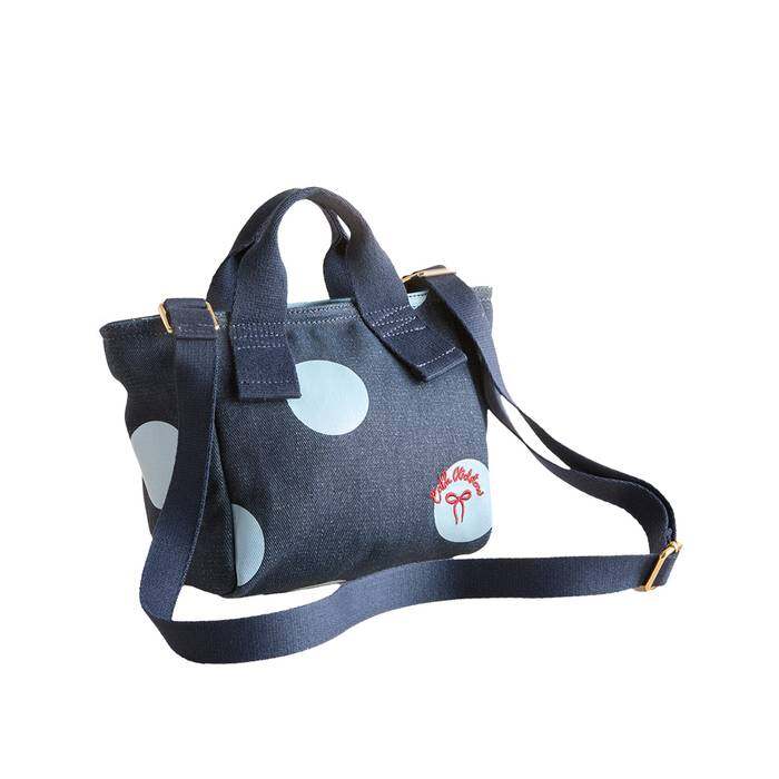 Female Mini Tote Crossbody Spot Print Denim