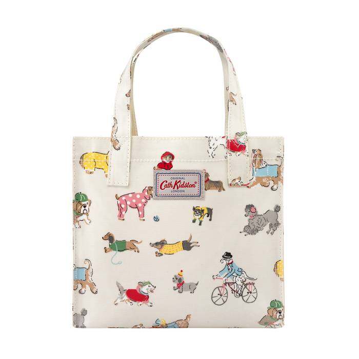 Small Bookbag Small Park Dogs Warm Cream