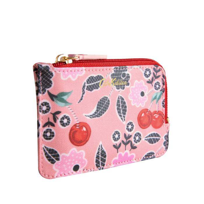 Female Card & Coin Purse Cherry Bunches Pink