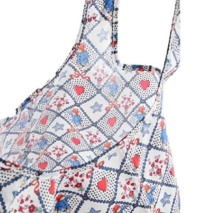 Female Foldaway Shopper Paddington Check Ecru 1