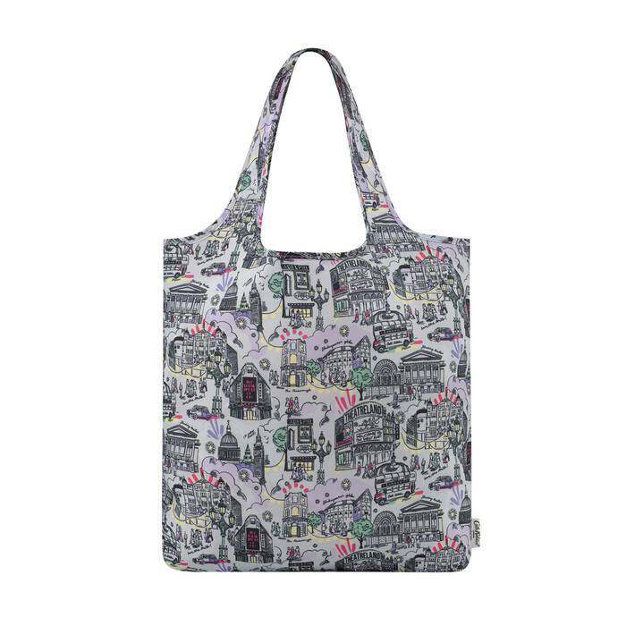 Foldaway Shopper London Lilac/Grey