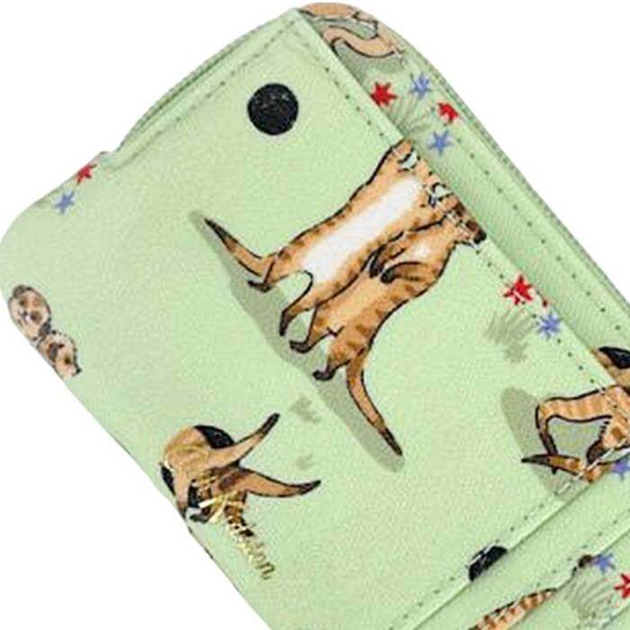 Card & Coin Purse Meerkats Green 1