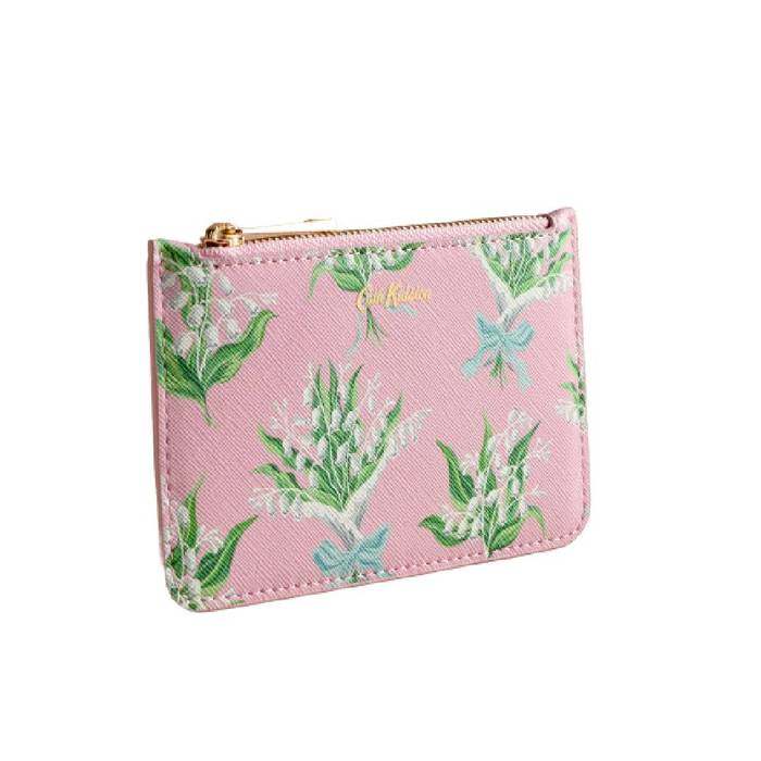 Female Charm Zip Purse Lily of The Valley Pink
