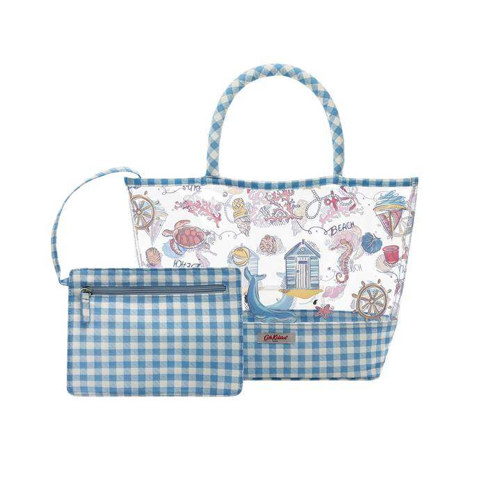 Printed PVC Tote Summer Time Warm Cream