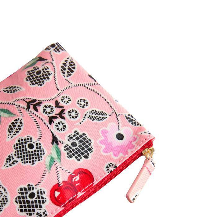 Female Zip Purse Cherry Bunches Pink 1