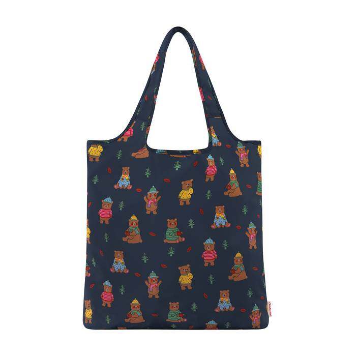 Foldaway Shopper Woodland Bear Navy
