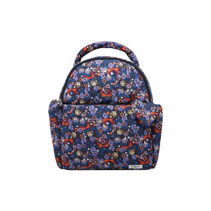 Pinball Ditsy Recycled Rose Heart Backpack Purple