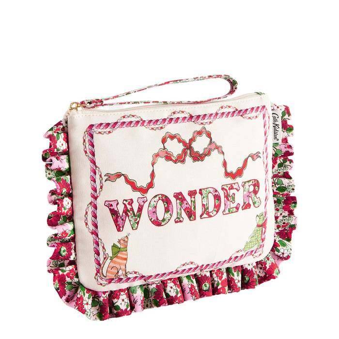 Female Wrislet Pouch Christmas House Cream