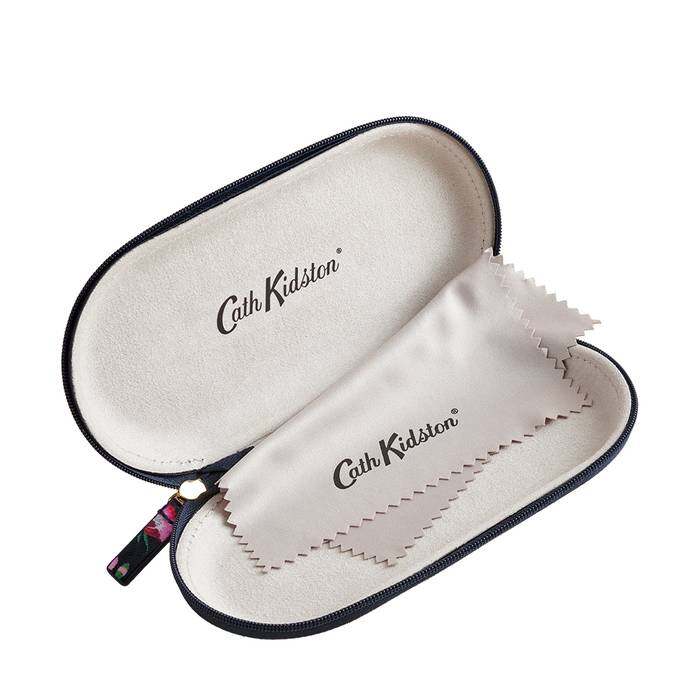 Female Glasses Case Feather Ditsy Navy 1