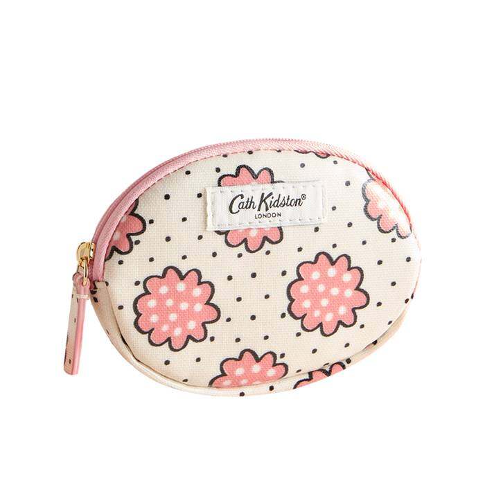 Female Oval Coin Purse Posey spot Ecru