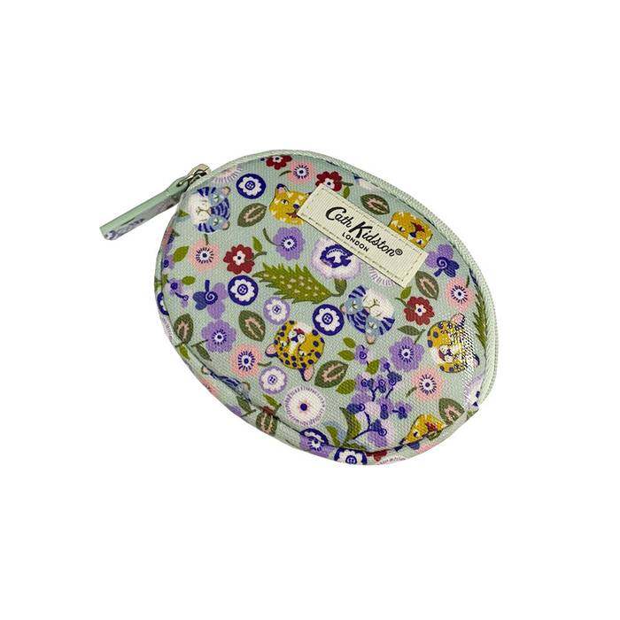 Female Oval Coin Purse Misty Lavender Green