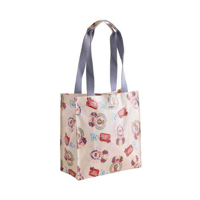 Female Medium Bookbag London Crest Ecru