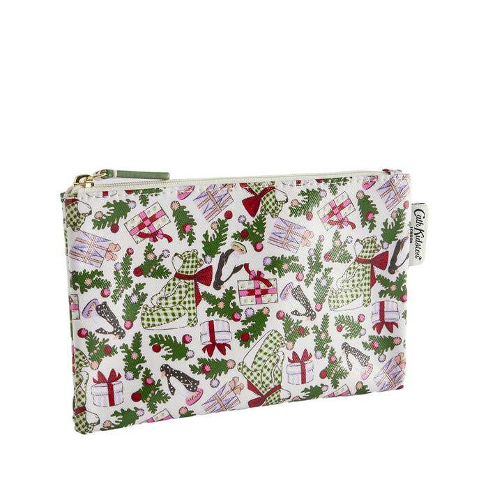 Female Zip Purse Christmas House Cream