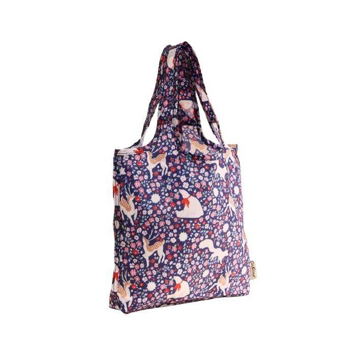 Female Mini Foldaway Shopper Polar Ditsy Navy