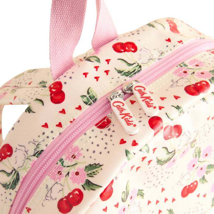 Kids Girl Large Backpack Cherry Bunches Ecru 1