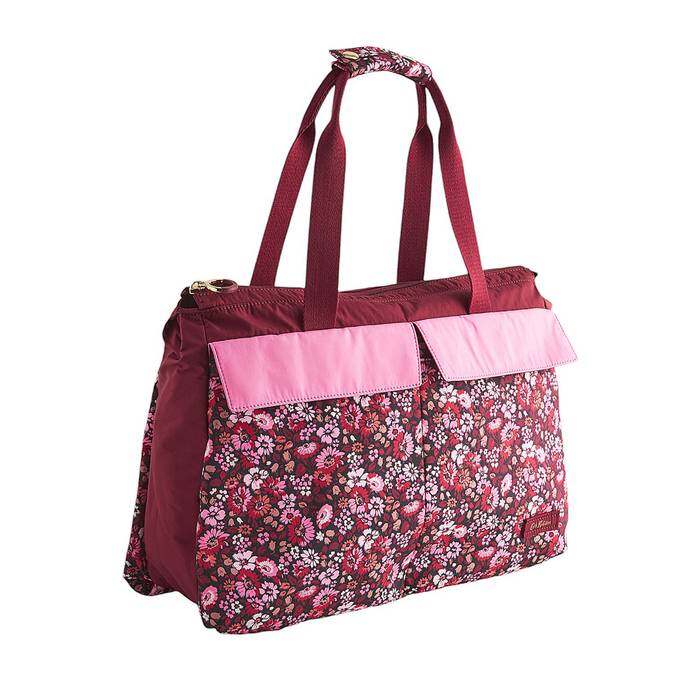 Female Tech Paded Organiser Shoulder Bag Archive Ditsy Berry Red