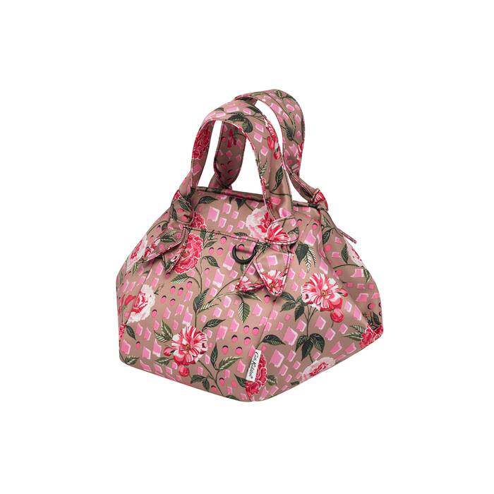 Recycled Satin Grab Bucket Bag Tea Rose Camel 1