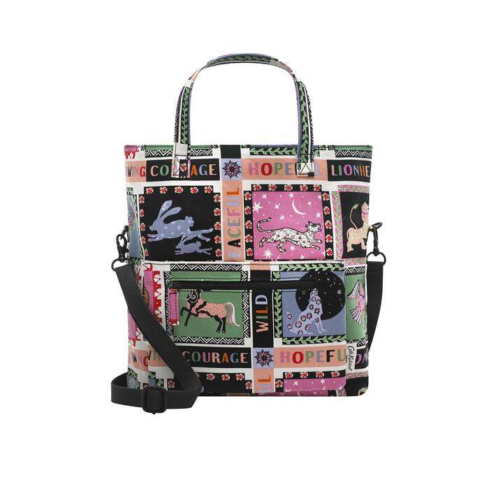 Reversible Tie-Front Cross Body Spirit Animals Ditsy Navy