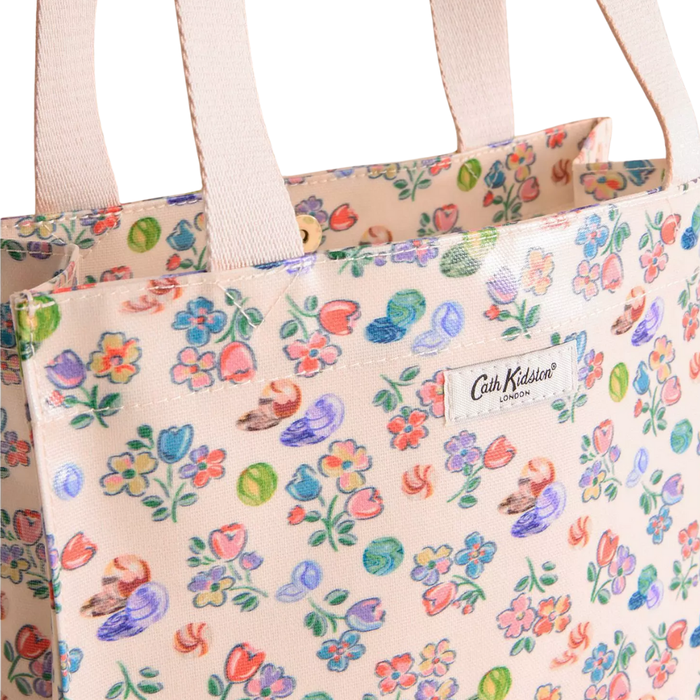 Female Medium Bookbag Marble Ditsy Ecru 1